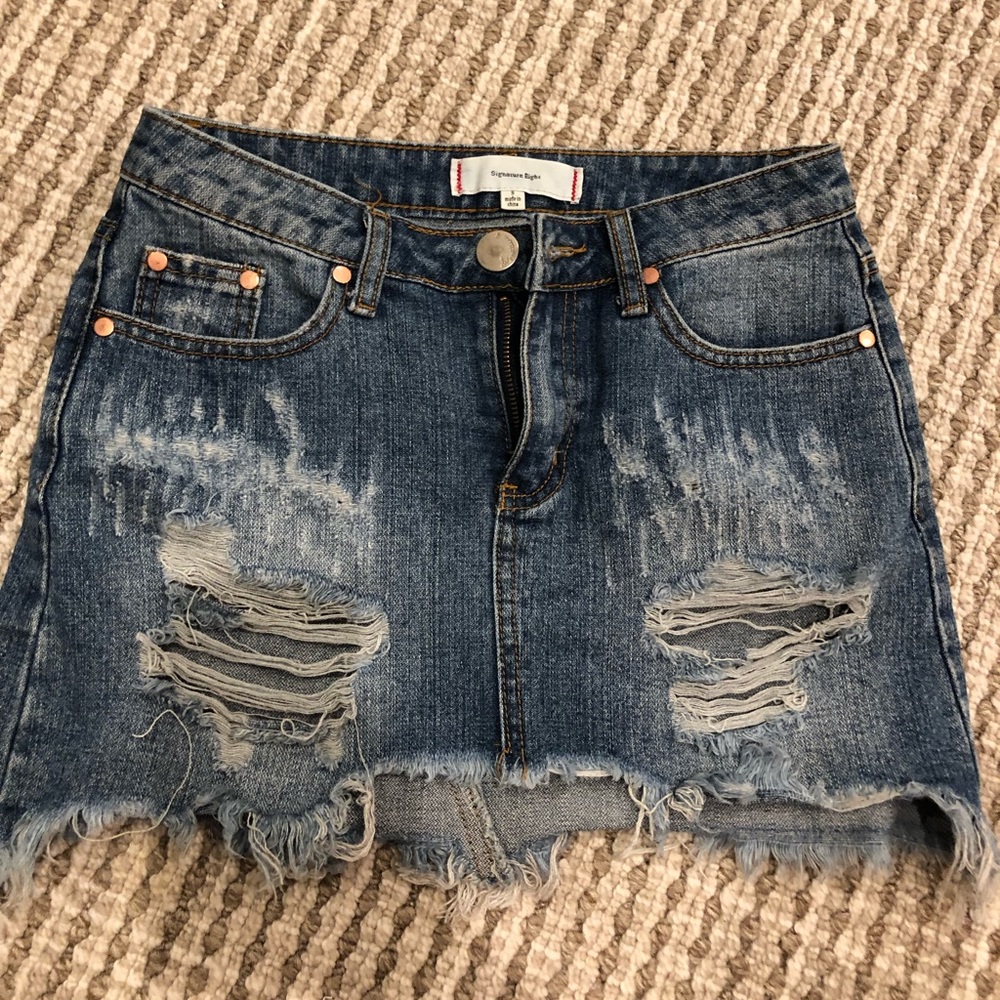 Signature Eight Denim Skirt